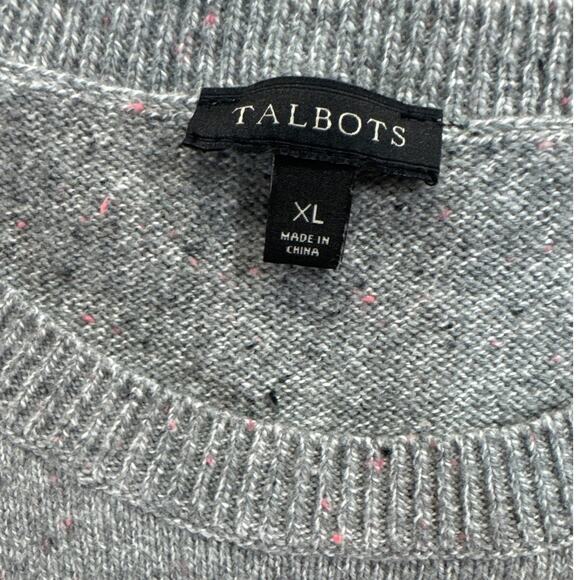 Talbots Gray Knee Length Side Tie Long Sleeve Scoop Neck Sweater Dress Women XL - Picture 10 of 10